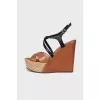 Brown wedge sandals