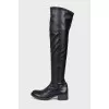 Black leather boots