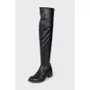 Black leather boots