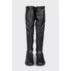 Black leather boots