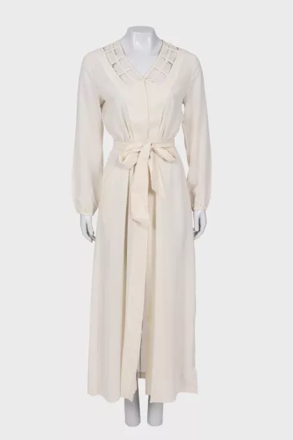 Maxi dress with belt with tag