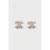 Silver earrings with rhinestones