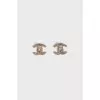 Silver earrings with rhinestones