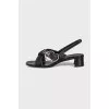 Leather sandals with silver buckle