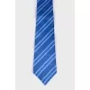 Blue tie with tag print