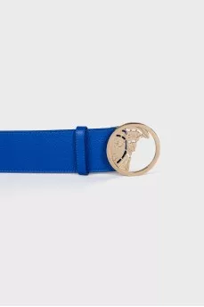 Кожаный синий ремень с биркой