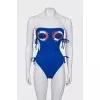 Blue monokini swimsuit with tag