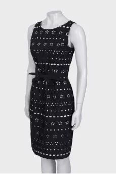 Black and white perforated dress