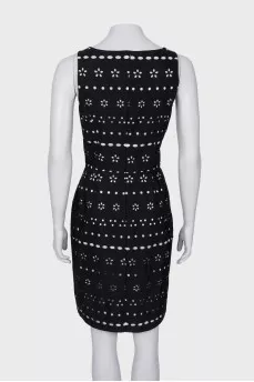 Black and white perforated dress