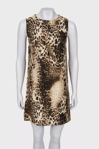 Mini dress in animal print