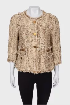 Tweed jacket with pockets