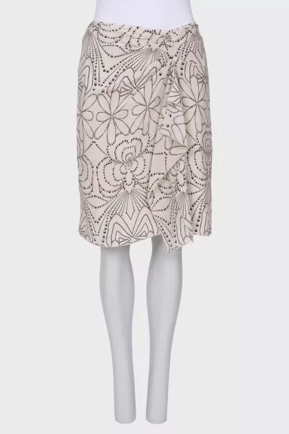 Draped silk skirt