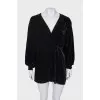 Velour dress with V-neck