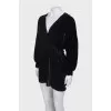 Velour dress with V-neck