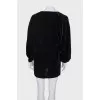Velour dress with V-neck