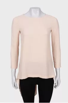 Semi-sheer blouse with 3/4 sleeves