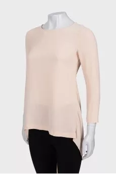 Semi-sheer blouse with 3/4 sleeves