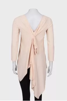 Semi-sheer blouse with 3/4 sleeves