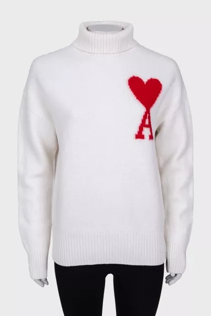High neck wool sweater