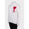 High neck wool sweater