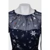Dress decorated with rhinestones and embroidery
