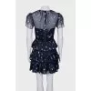 Dress decorated with rhinestones and embroidery
