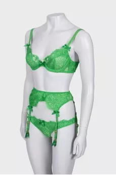 Green lace lingerie with tag