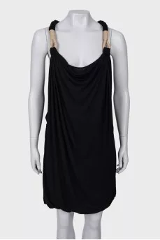 Black mini dress with straps