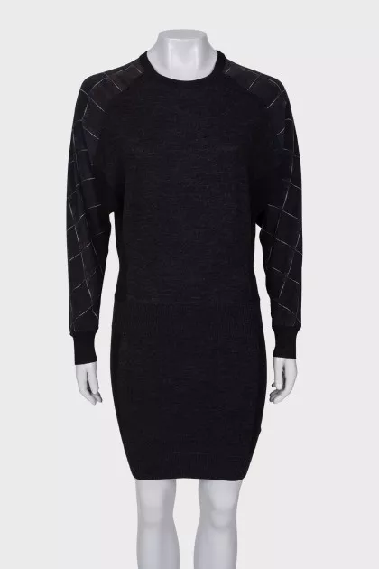 Wool mini dress with tag