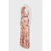 Maxi dress in floral print with lace