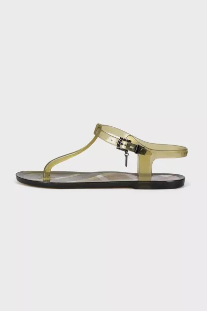 Green silicone sandals