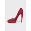 Red suede shoes