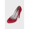 Red suede shoes