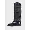 Skull embossed boots