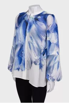 Loose fit blouse in print