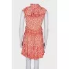 Dress with ruffles in print