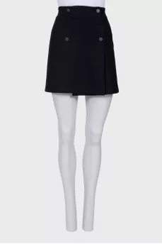 Black mini skirt with buttons