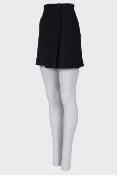 Black mini skirt with buttons