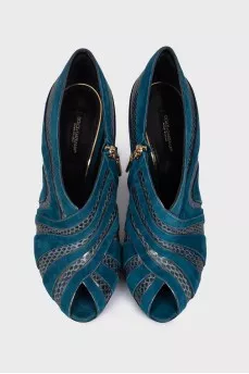 Combined peep toe shoes