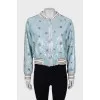 Blue bomber jacket with sequins
