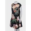 Suit with floral print skirt