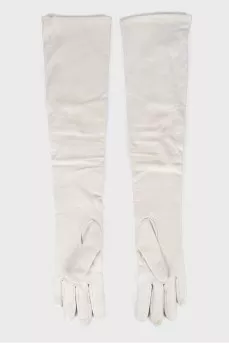 Удлиненные кожаные перчатки