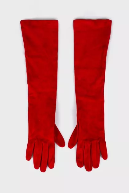 Long suede gloves