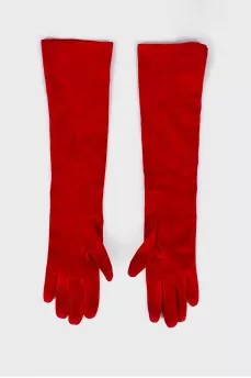 Long suede gloves
