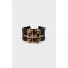 Dark brown bracelet with rhinestones