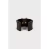 Dark brown bracelet with rhinestones