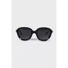 Black sunglasses with shaped frames 