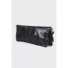 Black bag with golden rhinestones