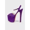 Purple suede sandals