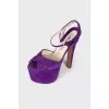 Purple suede sandals